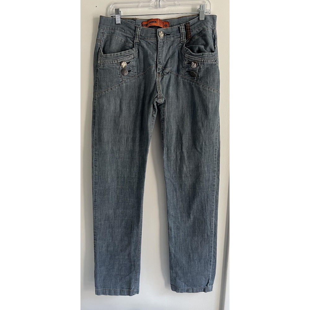 Fenix Brasil Jeans 44 Deluxe Denim 34 Straight Leg Button Pockets Rare Hard Find